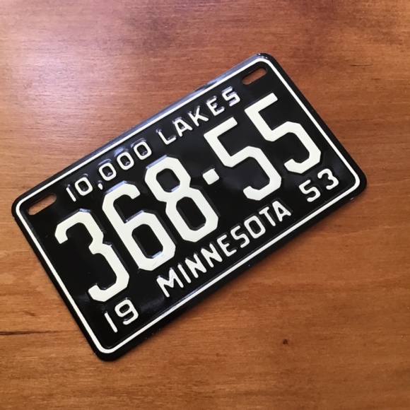 Vintage 1953 Minnesota State License Plate Bicycle Metal Mini - Picture 8 of 9